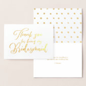 Bridesmaid Beauty'結婚's Thank you 箔カード (ディスプレー)