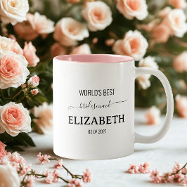 Bridesmaid black minimalistスクリプトバチェロレッテT ツートーンマグカップ