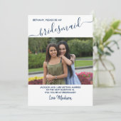 Bridesmaid Blue and White Photo Proposal Card 招待状 (スタンド正面)