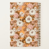 Bridesmaid Boho Orange and Peach Floral Pattern ノートブック (裏面)