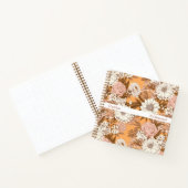 Bridesmaid Boho Orange and Peach Floral Square ノートブック (内部)