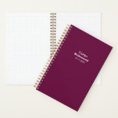Bridesmaid Burgundy Typographic Notebook ノートブック (内側)