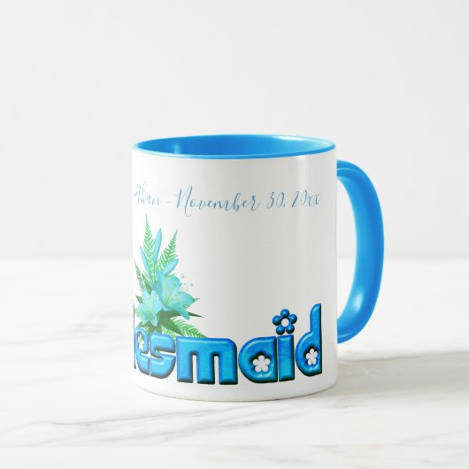 Bridesmaid Cute Personalized Wedding マグカップ (正面右)