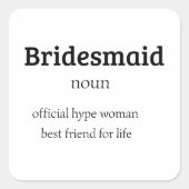 Bridesmaid Definition Candle, Bridesmaid Gift. スクエアシール (正面)