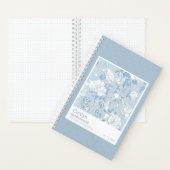 Bridesmaid Dusty Blue Floral Pattern Swatch ノートブック (内側)