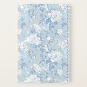 Bridesmaid Dusty Blue Floral Pattern Swatch ノートブック (裏面)