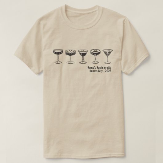 Bridesmaid Espresso Martini Bachelorette  Tシャツ (デザイン正面)