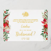 Bridesmaid Fancy Luxury Christmas Proposal 箔招待状 (正面)