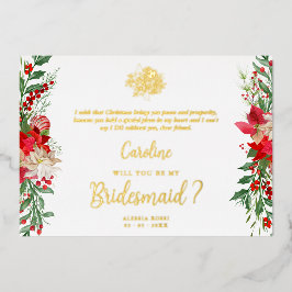 Bridesmaid Fancy Luxury Christmas Proposal 箔招待状