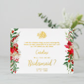 Bridesmaid Fancy Luxury Christmas Proposal 箔招待状 (立ち正面)