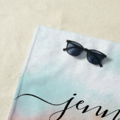 Bridesmaid Gift -メイド・オブ・オーナー(花嫁付き添い人)パーソナライズされた名 ビーチタオル (インサイチュ)