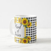 Bridesmaid Gift Personalized Sunflowers Mug コーヒーマグカップ (正面左)