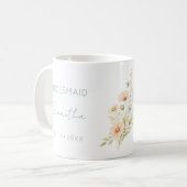 Bridesmaid Gift Wildflower Garden Personalized コーヒーマグカップ (正面左)