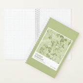 Bridesmaid Green Floral Pattern Swatch ノートブック (内側)