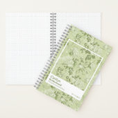 Bridesmaid Green Floral Pattern Swatch ノートブック (内側)