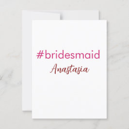 Bridesmaid hashtag light pink add name bride tribe ポストカード