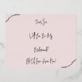 Bridesmaid Invitation I Can't Say I Do Without You 箔招待状ポストカード (裏面)