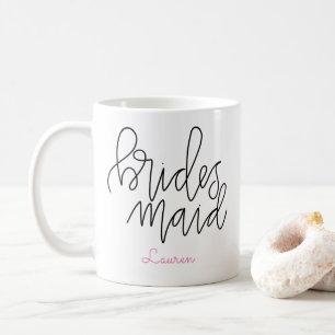 Bridesmaid Mug – カスタマイズ可能なレタリングデザイン コーヒーマグカップ
