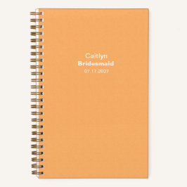 Bridesmaid Orange Typographic Notebook ノートブック