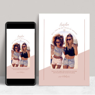 Bridesmaid Photo Personal Proposal Card 招待状
