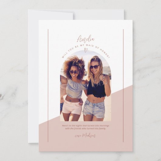 Bridesmaid Photo Personal Proposal Card 招待状 (正面)