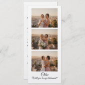 Bridesmaid Photo Strip 3 Photo Proposal Card 招待状 (正面/裏面)
