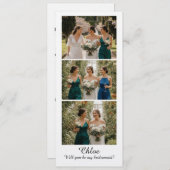 Bridesmaid Photo Strip 3 Pictures Proposal Card 招待状 (正面/裏面)