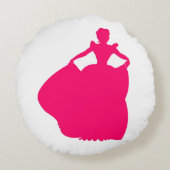 Bridesmaid Pink Mustache Round Throw Pillow ラウンドクッション (裏面)