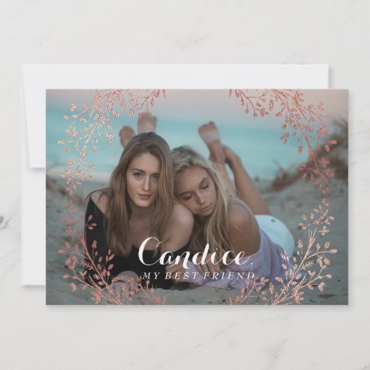 Bridesmaid Proposalフェイクバラ金ゴールド縁どフローラ 招待状 (正面)