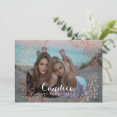 Bridesmaid Proposalフェイクバラ金ゴールド縁どフローラ 招待状 (スタンド正面)