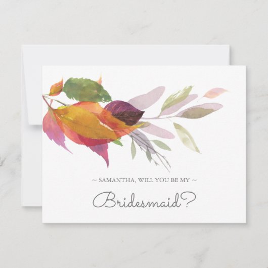 BRIDESMAID PROPOSAL カード 秋の緑 (正面)