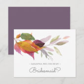 BRIDESMAID PROPOSAL カード 秋の緑 (正面/裏面)