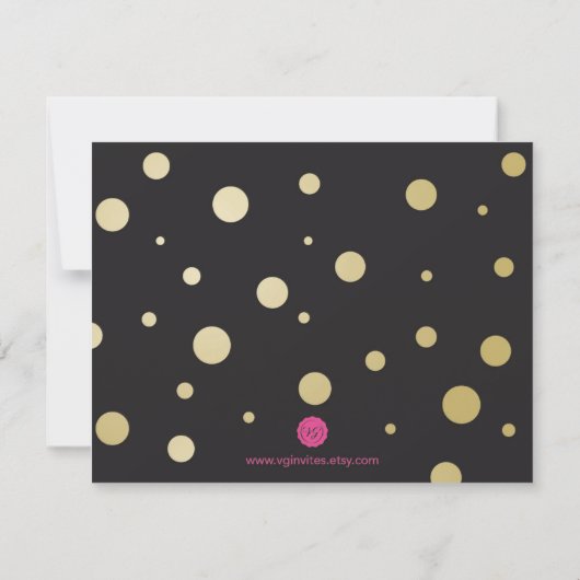 BRIDESMAID PROPOSAL CARDおもしろい ~ブラック&フェイク金ゴールド 招待状 (裏面)