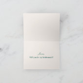 Bridesmaid Proposal Card Personalized Boho Floral サンキューカード (内部)