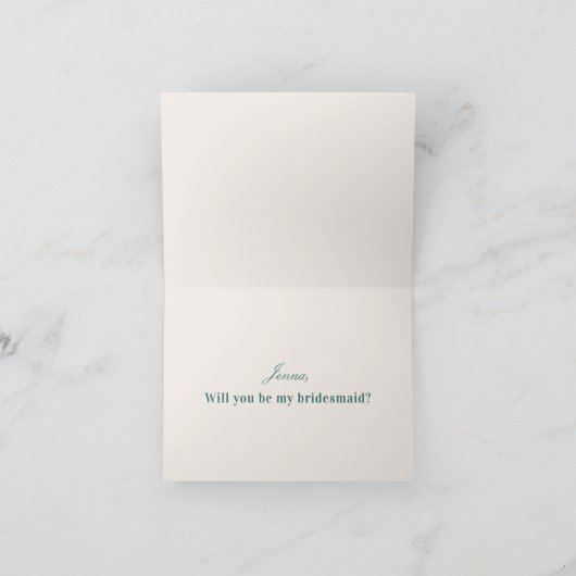 Bridesmaid Proposal Card Personalized Boho Floral サンキューカード (内部)