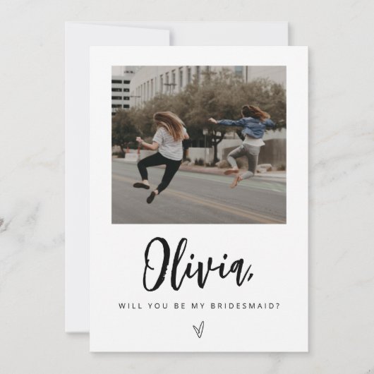 Bridesmaid Proposal Card with Photo 招待状 (正面)