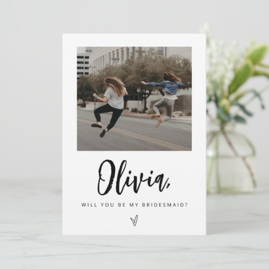 Bridesmaid Proposal Card with Photo 招待状 (スタンド正面)