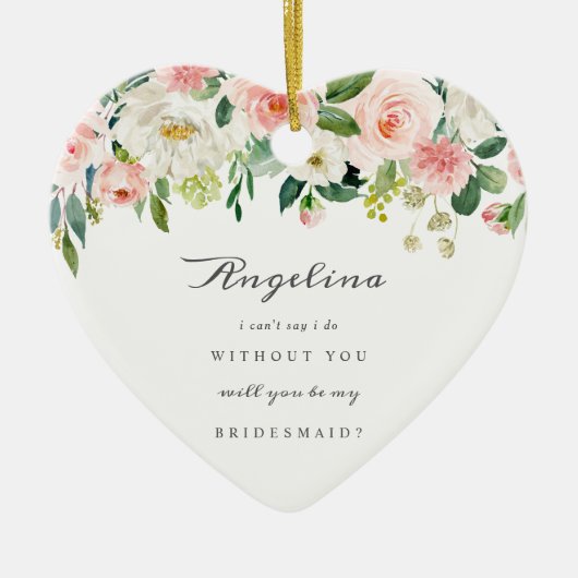 Bridesmaid Proposal Ceramic Keepsake Ornament セラミックオーナメント (正面)