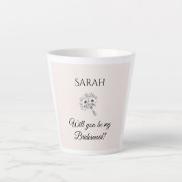 Bridesmaid Proposal Latte Mug | Elegant Flora カフェラテマグ