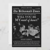 Bridesmaid Proposal Newspapard写真 招待状 (正面)
