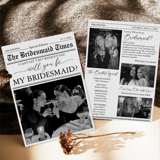 Bridesmaid Proposal Newspapard写真 招待状