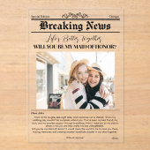 Bridesmaid Proposal Newspaper Cover 1写真 アクリル招待状 (正面)