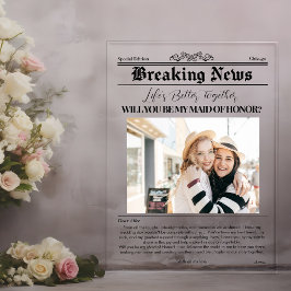 Bridesmaid Proposal Newspaper Cover 1写真 アクリル招待状