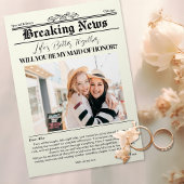 Bridesmaid Proposal Newspaper Cover 1写真 招待状