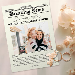 Bridesmaid Proposal Newspaper Cover 1写真 招待状