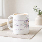 Bridesmaid Proposal Purple Wisteria Floral コーヒーマグカップ