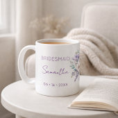 Bridesmaid Proposal Purple Wisteria Floral コーヒーマグカップ