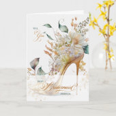 Bridesmaid Request Botanical Wedding Shoe Custom カード (黄色い花)
