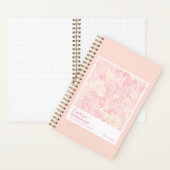Bridesmaid Soft Peach Floral Pattern Swatch ノートブック (内側)