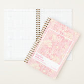 Bridesmaid Soft Peach Floral Pattern Swatch ノートブック (内側)